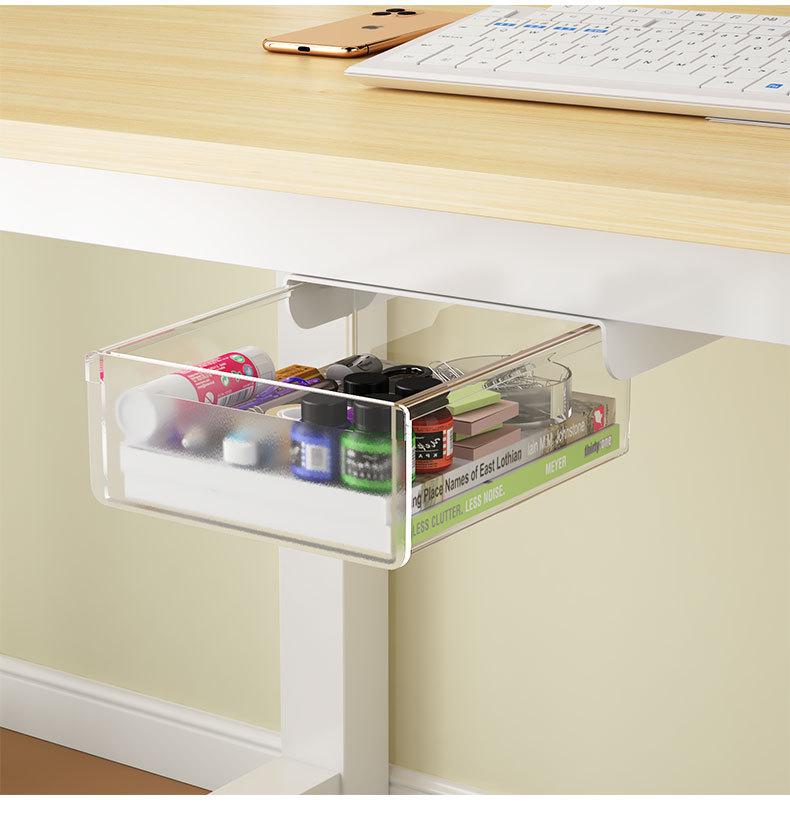 Niewidoczny organizer pod biurko: Bez wiercenia szuflada na artykuły biurowe
