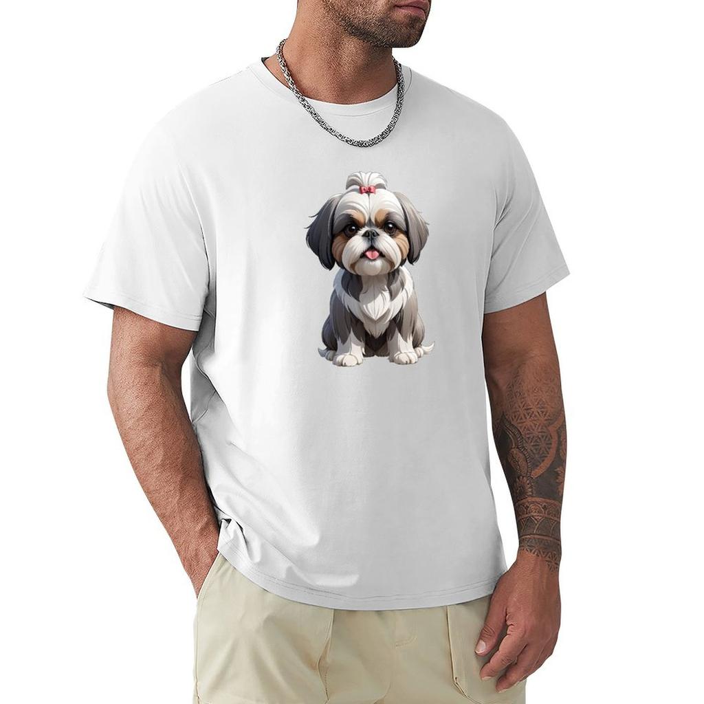 Shih Tzu Tshirt Short Sleeve Tee New Edition Quick Drying Unisex Clothing