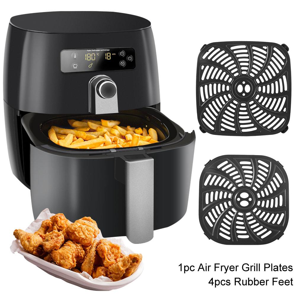 Square Air Fryer Mat Round Air Fryer Grill Plates Rack Parts Air Fryer Grill Pan Replacement Tray