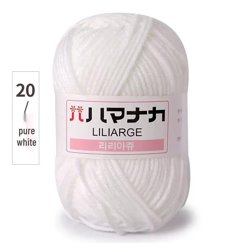 4-Ply Milk Cotton Yarn: Medium-Thick Baby Yarn for Hand-Knitted Scarves, Crochet Shoes, Dolls, and DIY Projects.