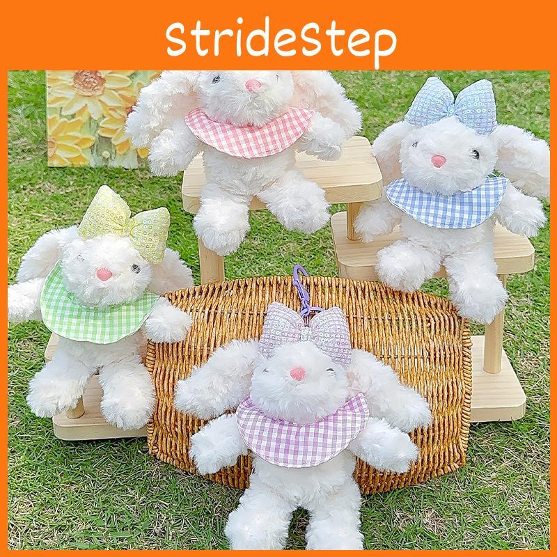 Sequin Cute Bow Plaid Scarf Rabbit Cartoon Plush Toy Bag Pendant Gift For