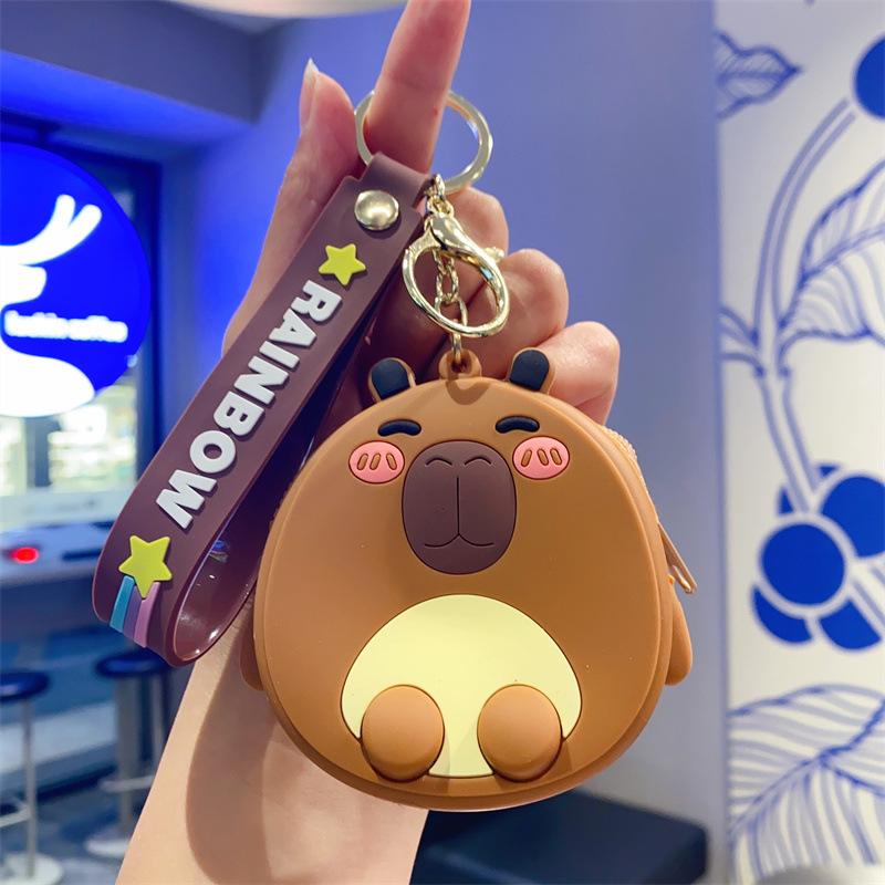 Creative Cartoon Kapibara Capybara Jun Keychain Doll Boys and Girls Cute Bag Pendant Small Gift
