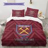 Custom Name West Ham United2 Pattern Bedding Quilt Set  Home Decoration  Gift (1 * duvet cover + 2 * pillowcase  without core)