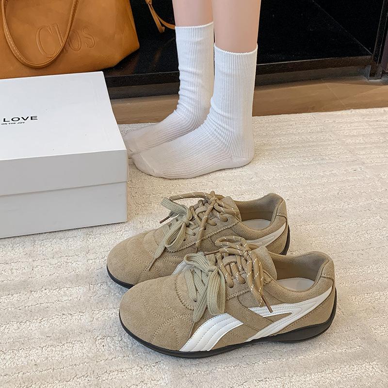 

Ретро замшевые немецкие тренировочные туфли женские 2025 новая осень популярные универсальные красные туфли Форреста Гампа модная повседневная спортивная обувь 40 хаки