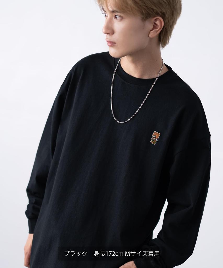 IMPROMES Casual SIDEWAYSTANCE Embroidered Downer Bear Long Sleeve T-Shirt, Men's, Khaki