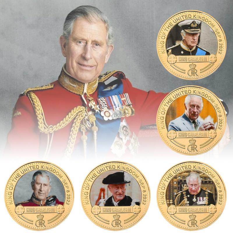 Commemorative Coin Set Of British King Charles In Metal Craft Gift Box