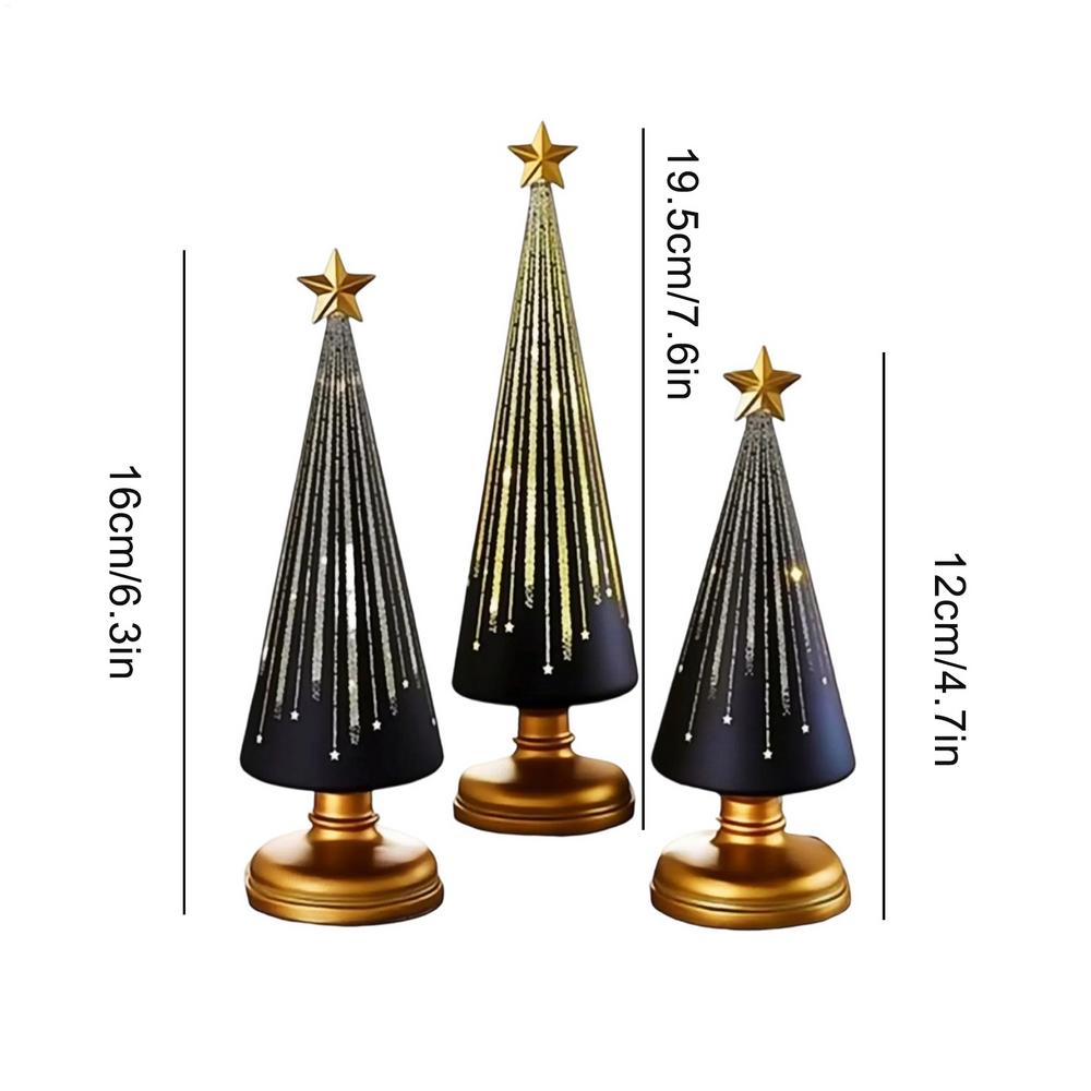 3pcs Table Christmas Tree Decorations Christmas Ornament Artificial Resin Star Topper Tree Figurine for Home Room Winter decors