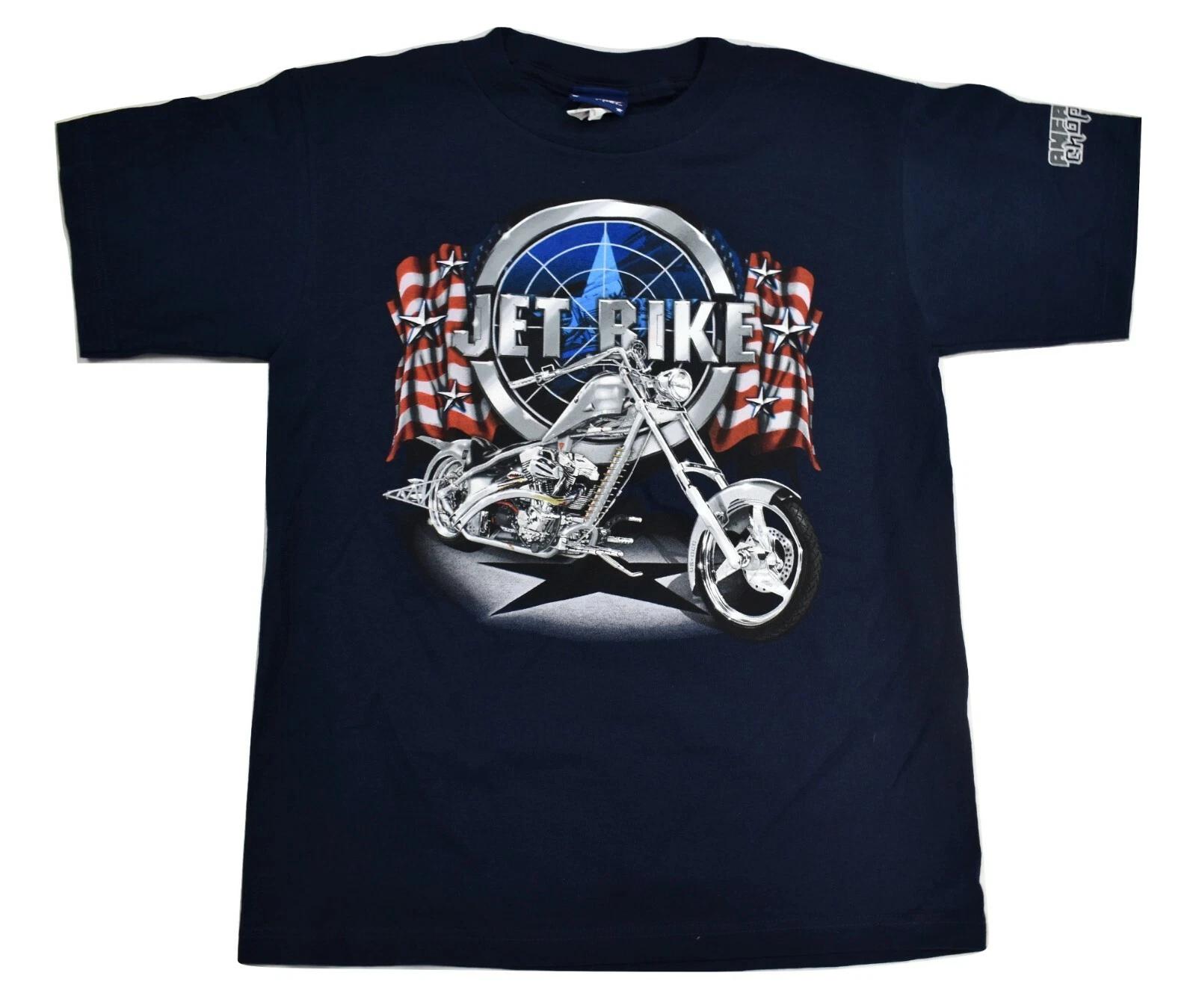 

American Chopper Youth Boys Jet Bike Patriotic Graphic Motorcycle Shirt NWT M 2XL