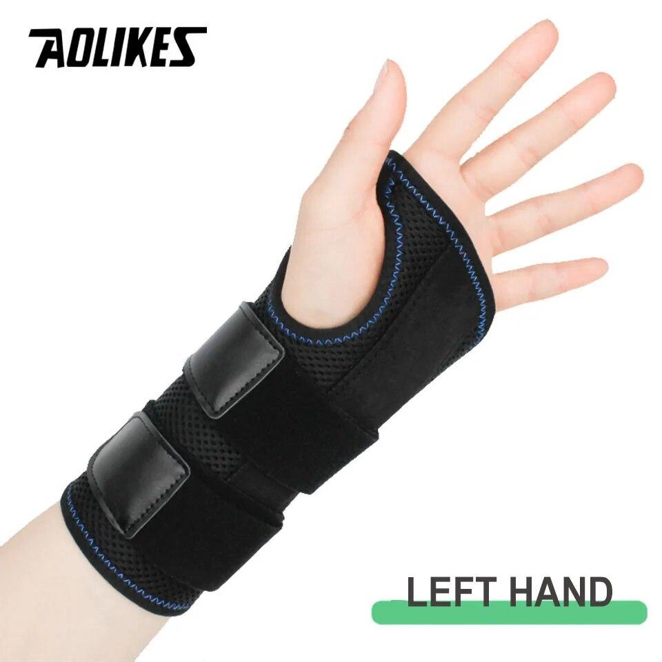 Aolikes 1Pcs Wrist Brace For Carpal Tunnel Relief Night Support,Support Hand Brace With 3 Stays,Adjustable Wrist Support Splint