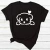 Frauen T Shirt Mode Hund Herzschlag Druck T-shirt Lustige 90er Jahre Druck T T-shirt Frauen T-shirt für Weibliche rote Hemd Kleidung Tops