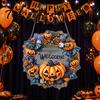 Festive Pumpkin Window Ornament Halloween Pendant Decoration with Hanging Chain Waterproof Acrylic Welcome Spooky Bat And Spider Web Decor Sign
