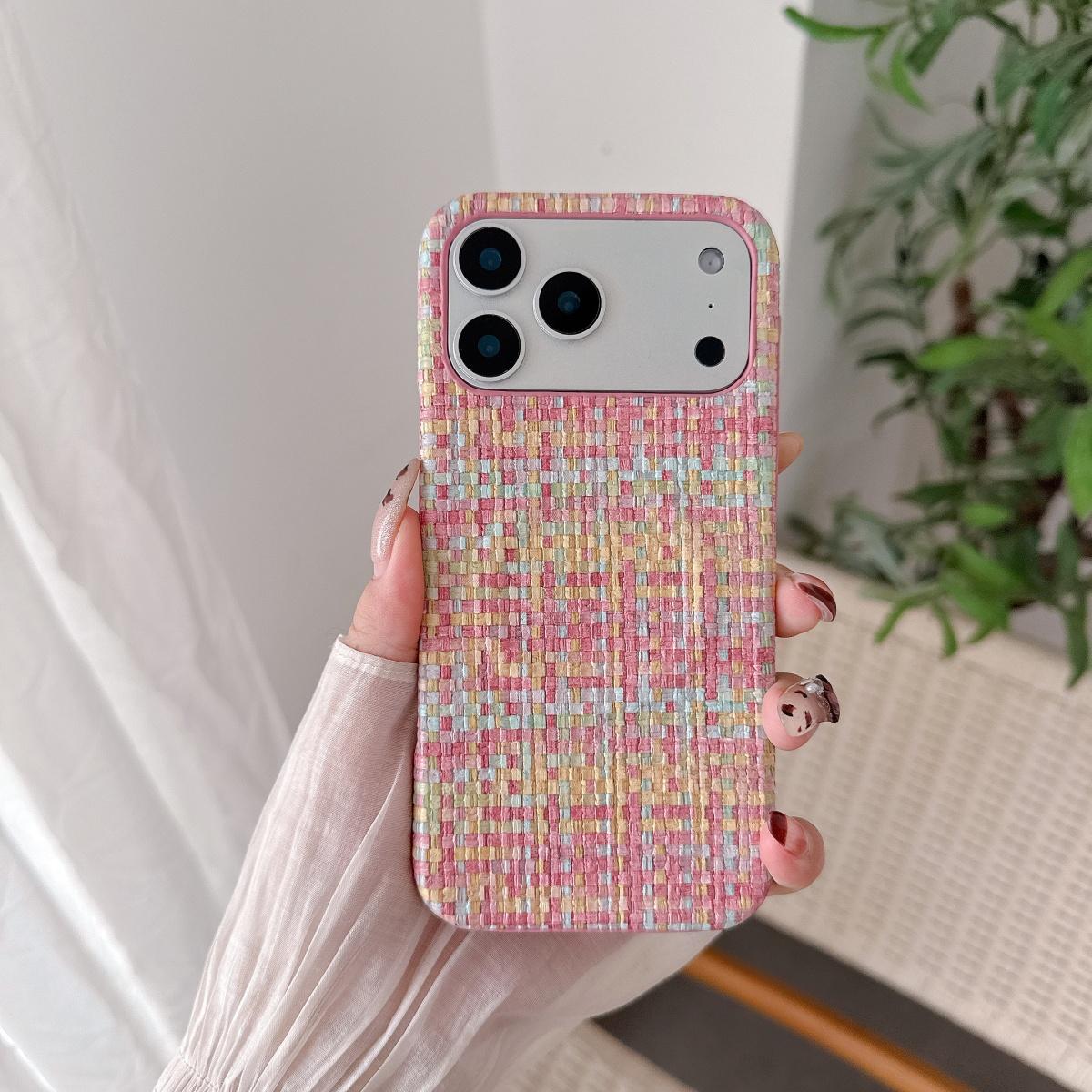 

Luxury Cloth Braid Lattice Weave For Magsafe Phone Case For For Iphone 17 16 15 14 Plus 13 Pro Max Frameless Magnetic Charge Cover iPhone 13