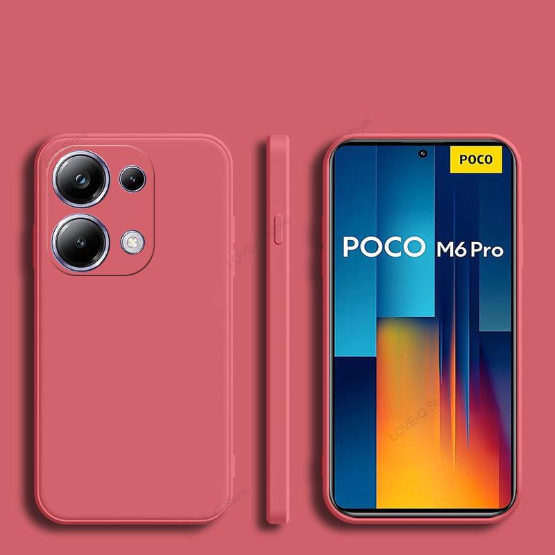 

Для Poco M6 M6Pro PocoM6 Pro Чехол Роскошный жидкий силиконовый чехол для Xiaomi Poco M6 M 6 M6Pro PocoM6 Pro 4G Мягкие чехлы для телефонов Poco M6 Pro 4G