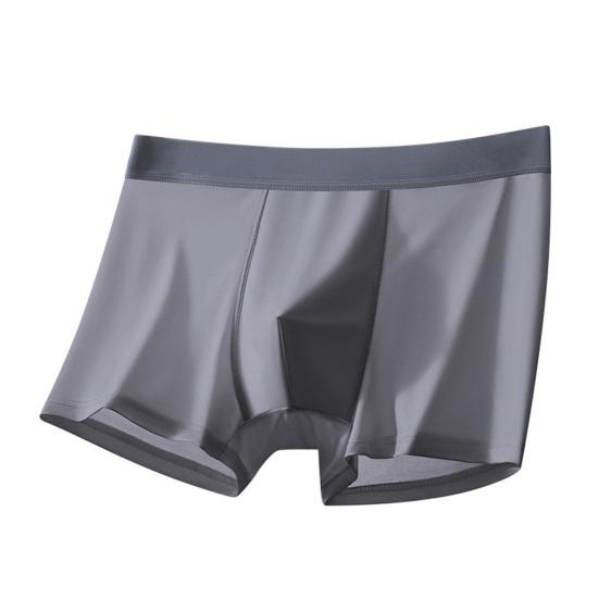 

Мужское нижнее белье-боксеры с высокой талией, бесшовные тонкие шорты из ледяного шелка, трусы с буквенным принтом, быстросохнущие U-выпуклые трусики XL серый