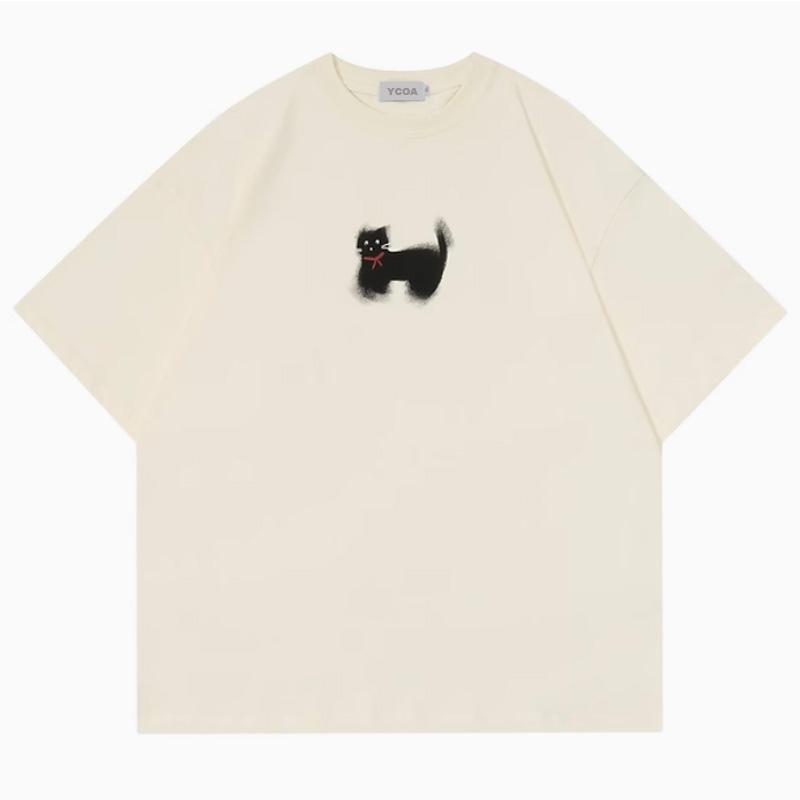 Mens TShirt Y2k Streetwear Cotton Summer Short Sleeve Dachshund Graphicl Oversized Cat Tops Harajuku Korean Popular Clothes