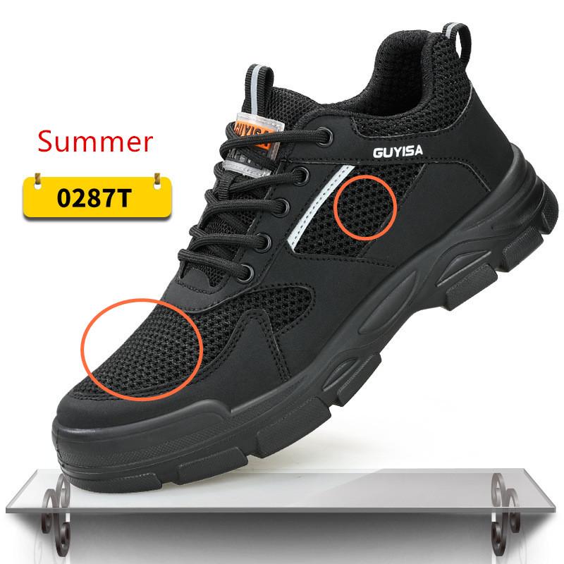 Anti Puncture Working Summer Shoes Mens Safety Work Shoes with Steel Toe Anti-slip Work Sneakers Protection Work Boots for Men