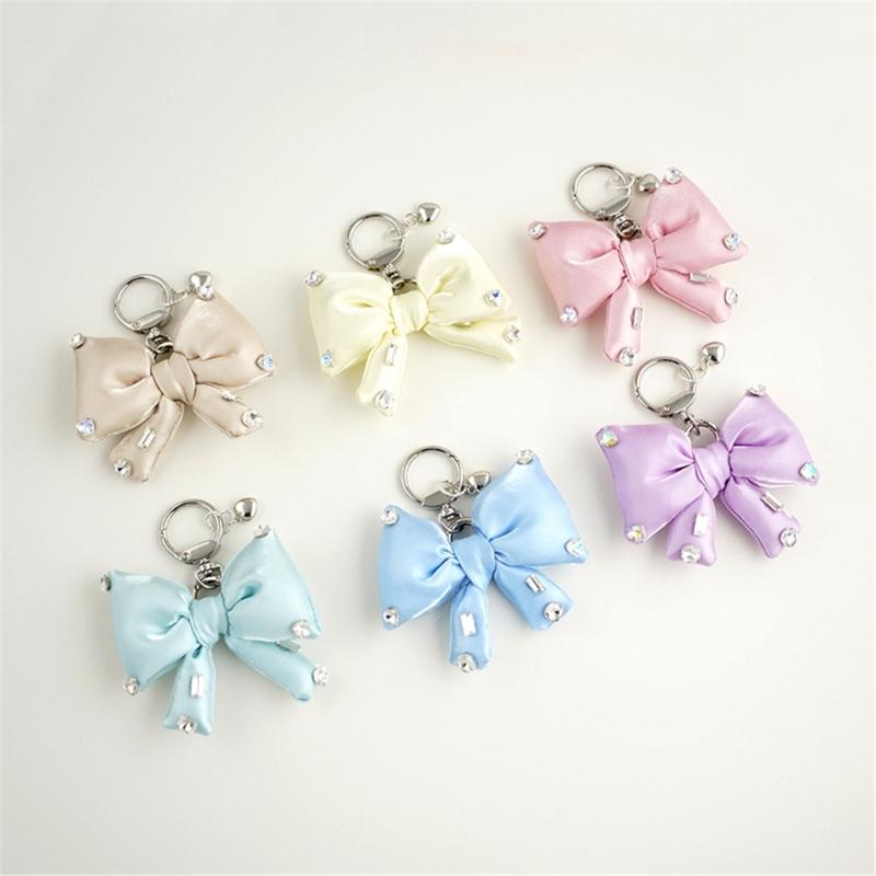 Elegant Butterfly Bowknot Keychain with Sparkling Rhinestones Detail Sturdy Alloy Construction Pendant Trendy Women