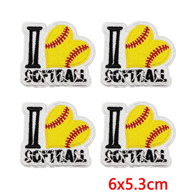 10PCS Softball Themed Iron On Patches, Softball Bow & Unicorn Embroidery Patches, Patches for Clothing DIY Decoration