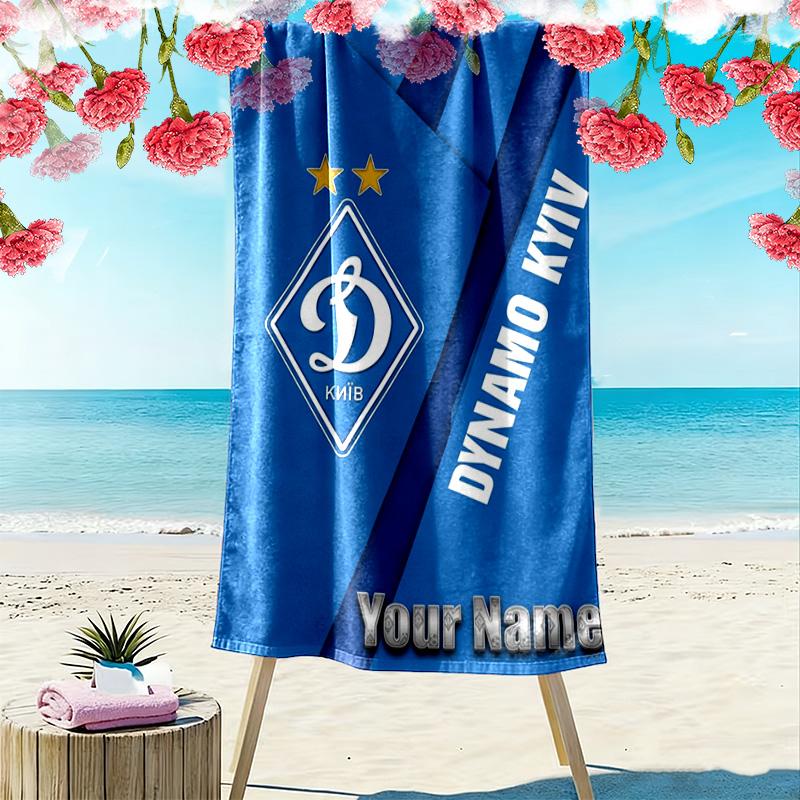 Name Custom FC Dynamo Moscow Print Beach Towel, Large Soft Quick Dry Towel for Beach Camping Swimming