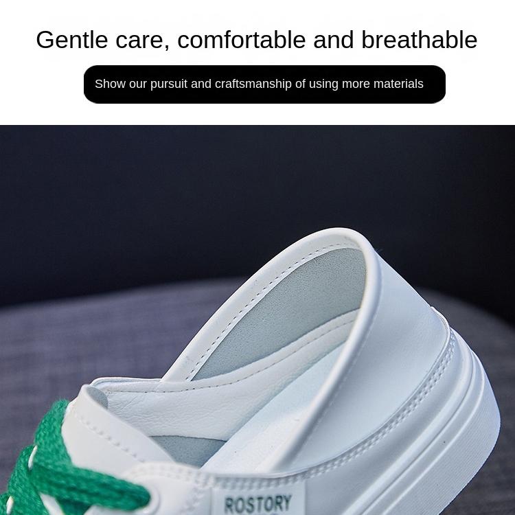 Cheap White Shoes for Women Summer New Joker Student Board Shoes Half