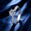 Moissanite Ring: Classic 1 Carat D Color, Six-Prong, S925 Sterling Silver, High-End Luxury Wedding Band
