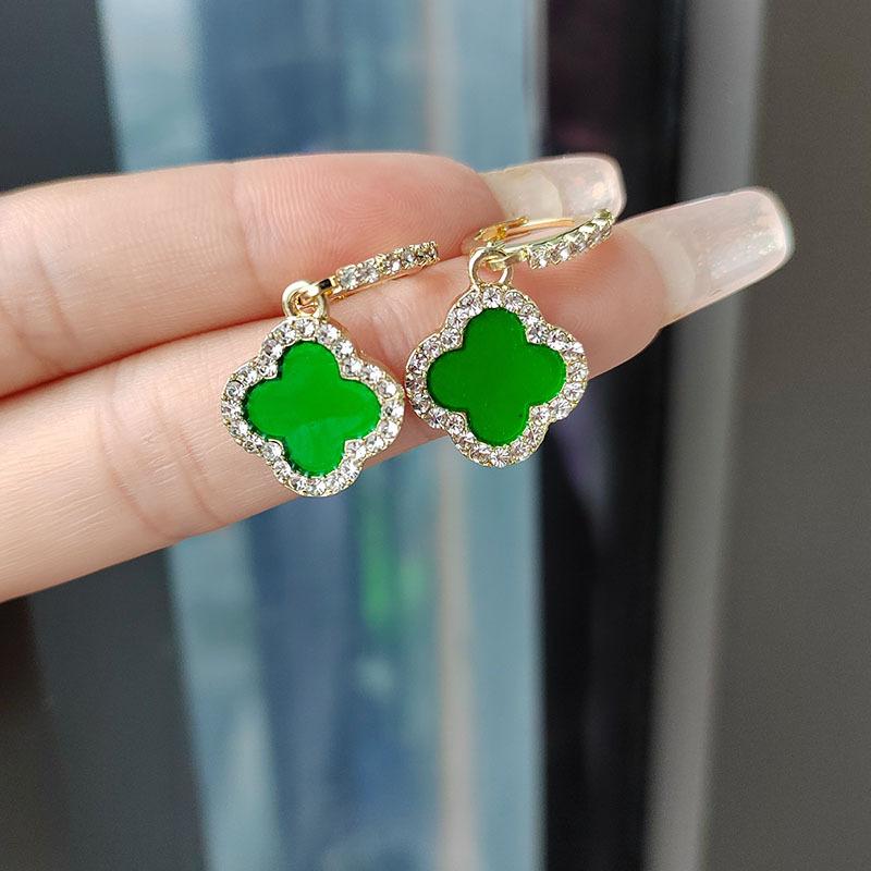 Hochwertige vierblättrige Kleeblatt-Ohrringe, modische, exquisite, glänzende Ohrringe, Senior Sense of Ladies-Ohrringe