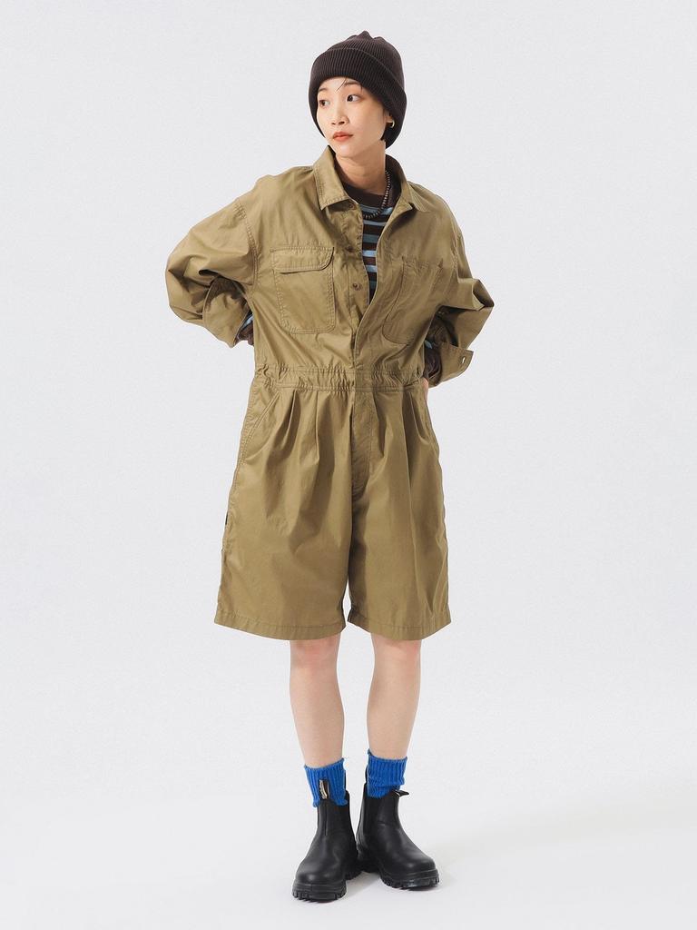 Beams Boy Women's All-in-One Shorts, Beige Free