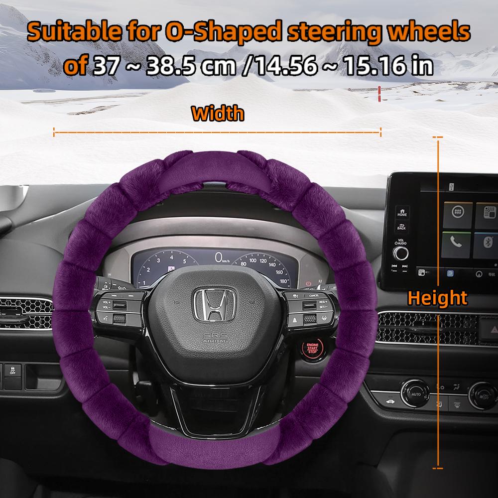 Suitable for Honda Plush Steering Wheel Cover Winter Cold-Proof and Warm Cover Cr-V Civic Hr-V Zr-V Vezel City Amaze Fit Jazz Accord Wr-V 