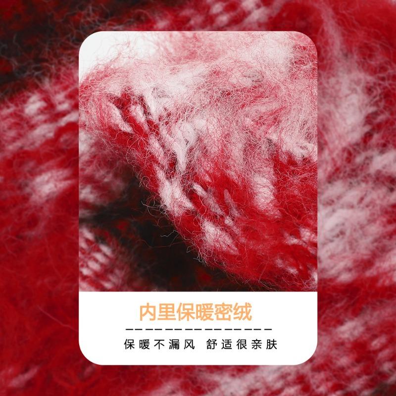 Iwarm Love Warm Snowflake Men's and Women's Warm Touch Screen Gloves Christmas Winter Fleece Jacquard Knitted Gloves