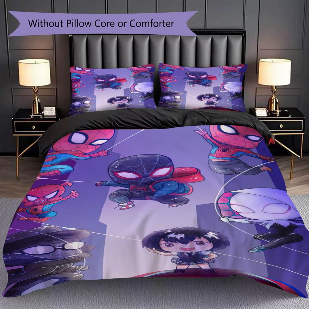 1PC Spider-Man Pattern Bedding Quilt Set Quilt Cover Pillowcase Home Decoration Birthday Gift (1 * Duvet Cover + 2 * Pillowcase, Without Core)