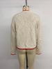 Women's Autumn/Winter Knit Jacquard Sweater - Round Neck, Color-Block Trim, Fish Design