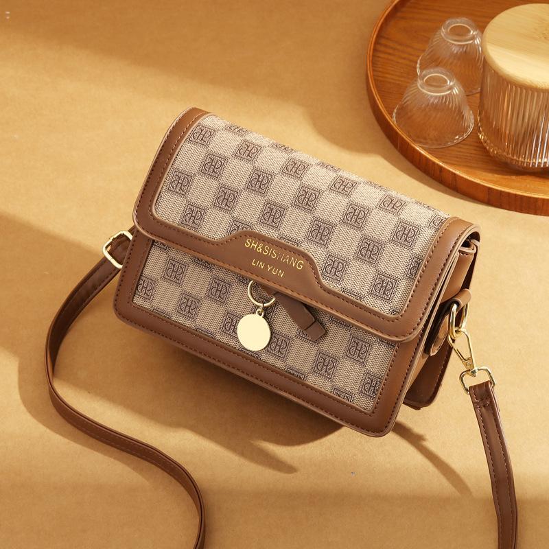 Bag Women's 2025 New Autumn and Winter Fashion Shoulder Bag Women's Bag Pu Portable Messenger Bag Niche Small Square Bag Tide
