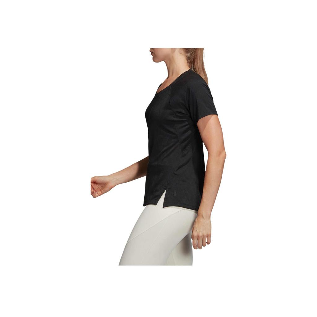 Adidas Solid Color Quick-Dry Breathable Crew Neck Short Sleeve Raglan T-Shirt Women Tops Black DU1323