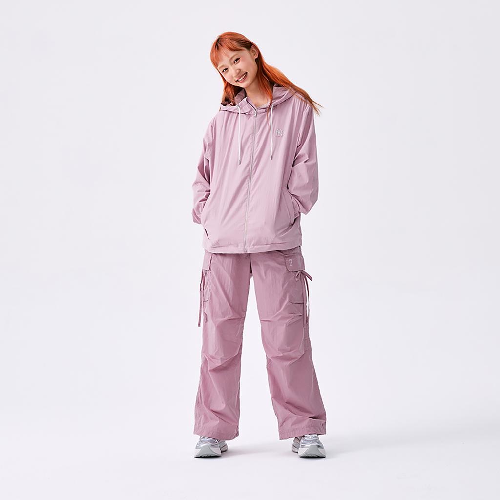 New MLB MONOGRAM Collection New York Yankees SS25 Jackets & Coats Unisex Heather Gray Pink 3AWJM0453-50PKM