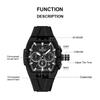 NAVIFORCE Original Men Sports Chronograph Watch Quartz Movement Silicone Strap 50m Waterproof Luminous Pointer Lightweight Men Casual Watch NF6113