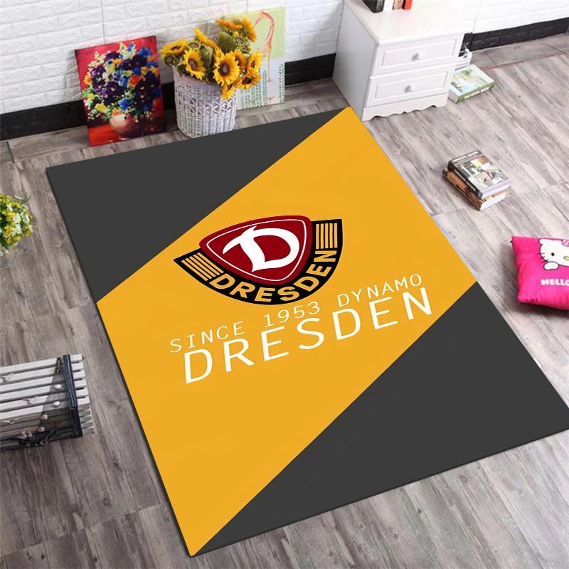 Dynamo Dresden Football Club Logo Print Area Rug Non‑Slip Rectangular Floor Mat Soccer Fan Gaming Room Home Decor Carpet