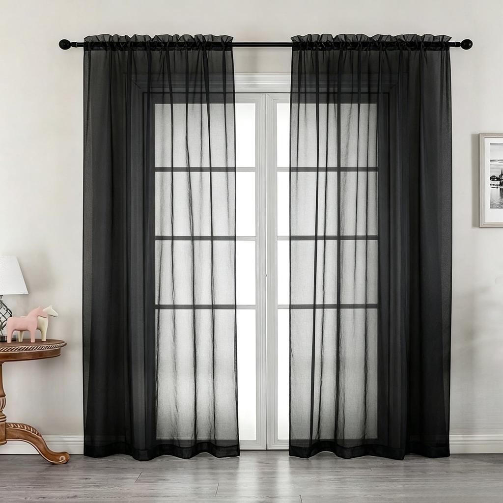 White Privacy Semi Sheer Curtains 1Panels Light Filtering Curtains for Living Room Bedroom Outdoor Large Window Treatment Drapes