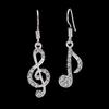 1 Paar baumelnde Ohrringe, Musiknoten-Design, funkelnde Strass-Tropfenohrringe, Dekoration, Hochzeitsschmuck
