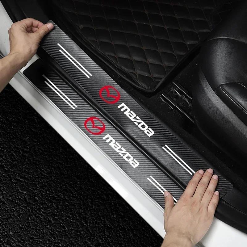 Accessori Auto Protezione Battitacco Auto in Fibra di Carbonio Adesivo 3D Per Mazda 2 3 4 5 6 7 8 323 626 CX-3 5 8 9 MX-5 30 RX-8