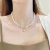 Keiserinne Cixi perlekjede: Elegant High-End Glitrende Brosje Kragekjede Choker for Kvinner