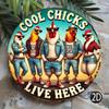 Vintage Anthropomorphic Chicken Metal Art Decor Wall Sign