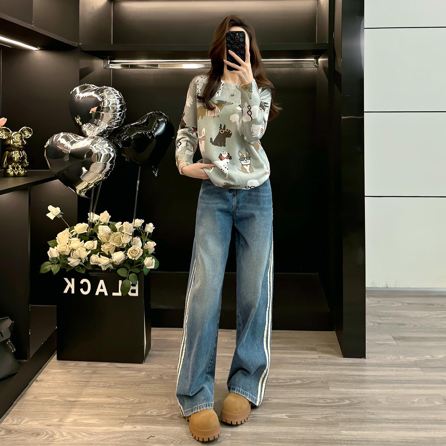 

Women s Trendy Cartoon Hoodie & Jeans Two-Piece Sportswear Set for Autumn M (98-108 lbs) (Fabric Upgrade)