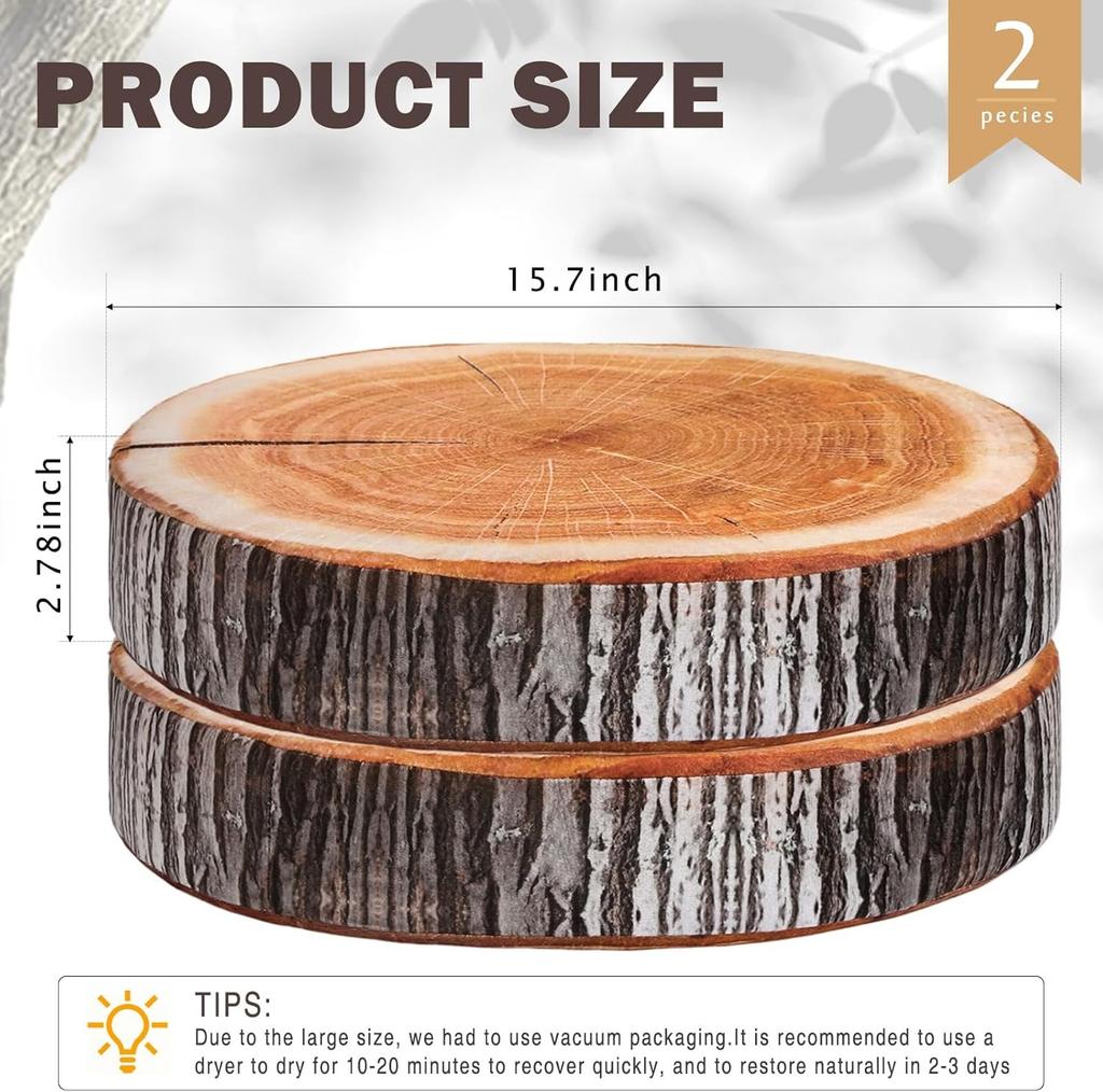 3D Decorative Round Pillows Cosy Wooden Log Style Ideal Round Cushion Ideal for Home Decor Add Fun Play To Sofa Sofa Bed