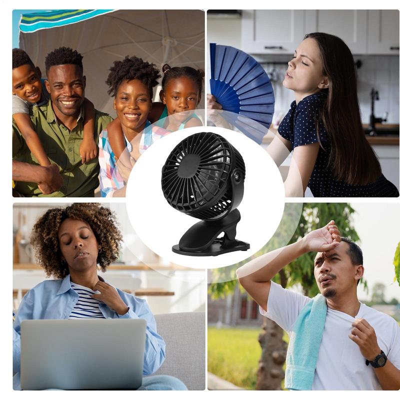 Small Fan Clip & Desk Fan Foldable Rotating Cooling Device With Long Battery Life For Indoor Outdoor Offices Home Family Friends