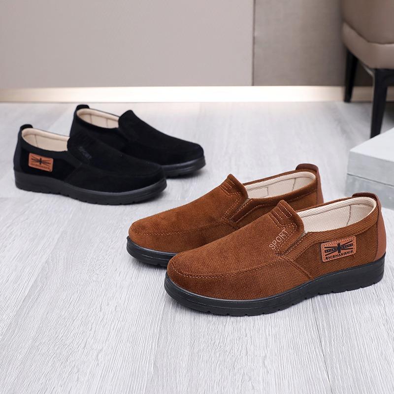 Spring and Autumn Old Beijing Cloth Shoes Middle-aged Men's Versatile Dad Non-slip, Breathable and Comfortable Polyurethane Casual Cloth Shoes