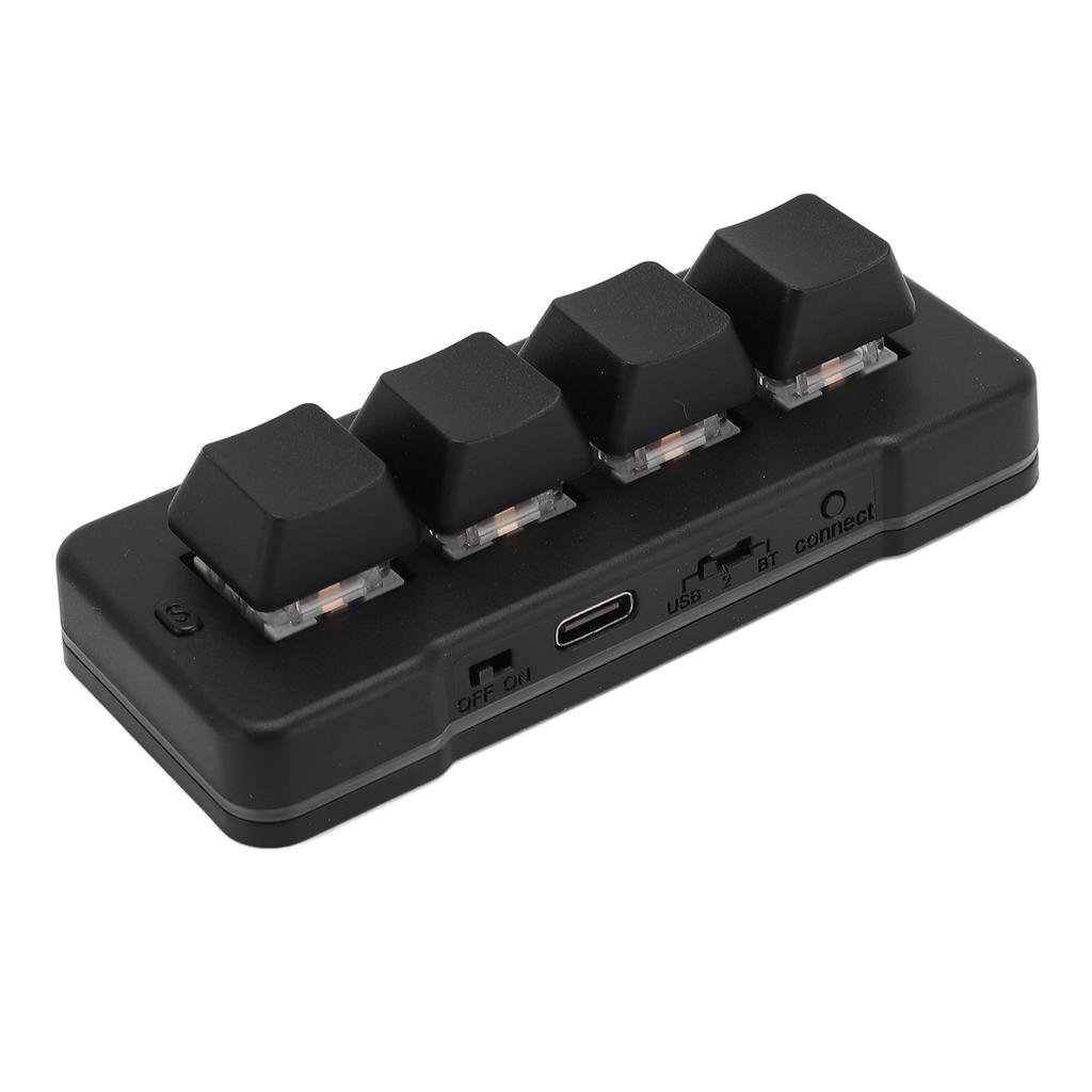 Wireless Bluetooth Wired USB 4 Key Keypad Mechanical Gaming Keyboard Programmable Macro Keyboard RGB Backlit for Phone