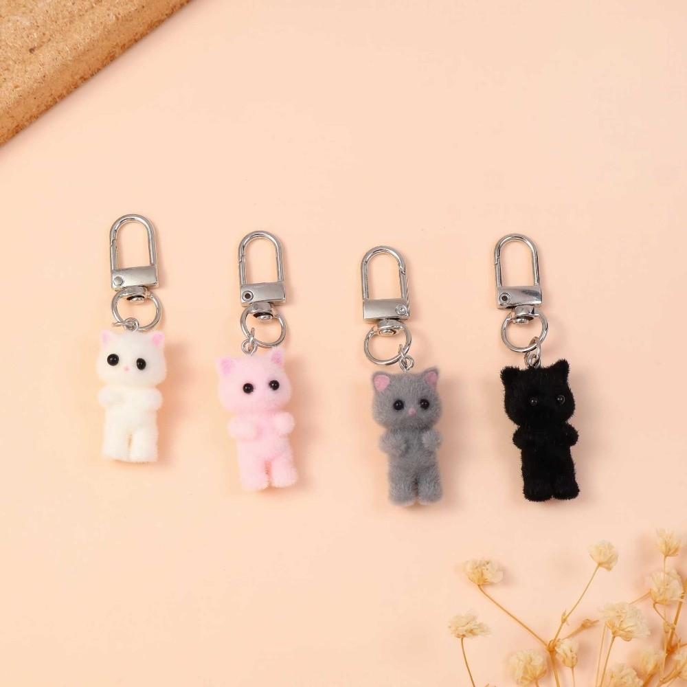 Ornaments Plush Cat Pendant Creative Car Key Ring Handmade Cat Keychain Key Decor