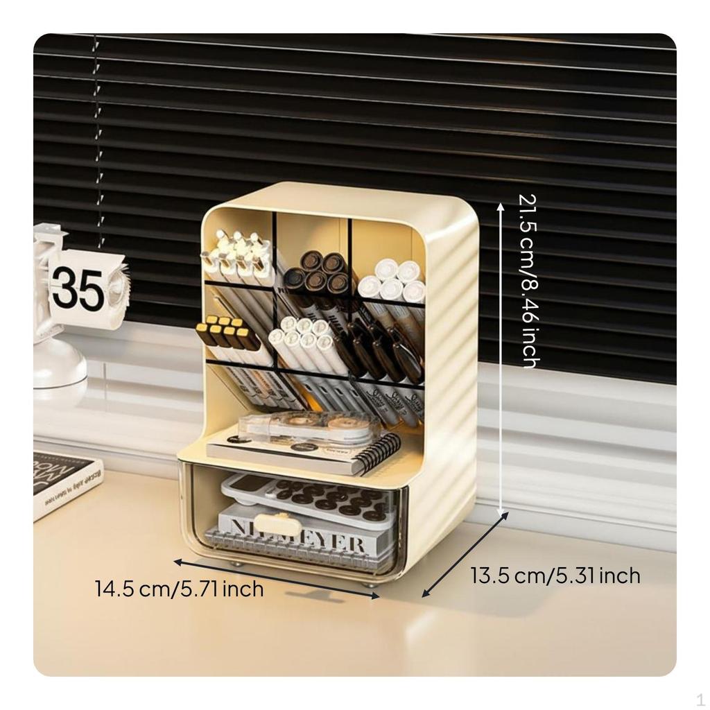Desktop Drawer Organizer, MultiFunctional Pen Holder, Stackable Storage Box, Office, Home, Student