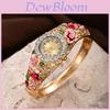 Elegant Korean Style Ladies Quartz Watch With Diamond Bezel And Alloy Band For Fashion Wear