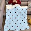 Classic Polka Dot Flannel Blanket - Versatile Four-Season Use For Sofa Office Bed Travel Camping - Soft Cozy Sleep And Relaxatio